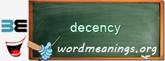 WordMeaning blackboard for decency